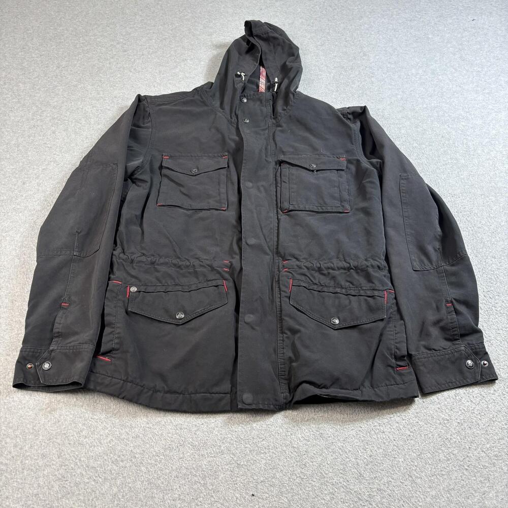 GAS Jacket Men Extra Large Black Highlander Hooded Utility Field Coat Barn Chore